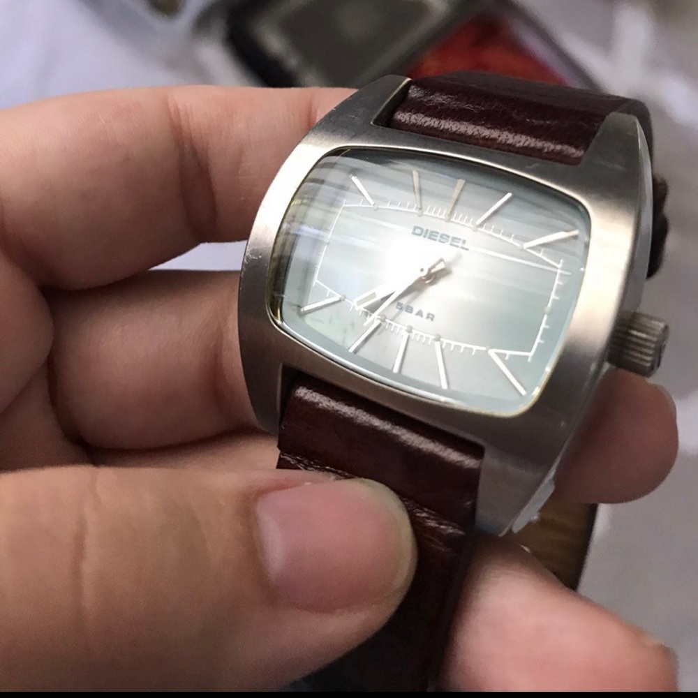 Unisex Diesel brown leather band watch